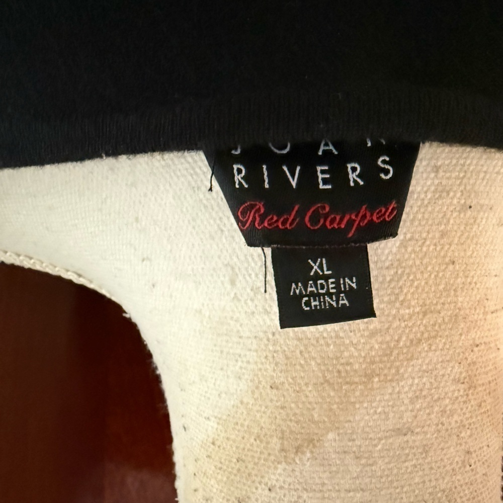 Joan Rivers ladies, long sleeve crewneck black sweater with fringe NWOT XL. - Picture 6 of 12